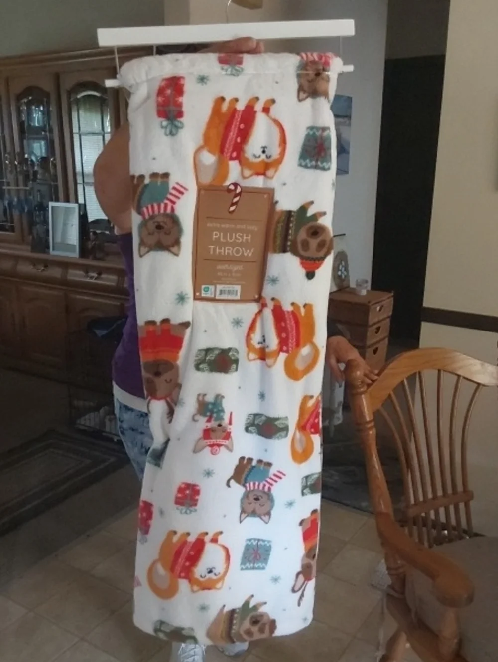 Candy Cane Lane Extra warm and cozy plush throw 60×70in.
